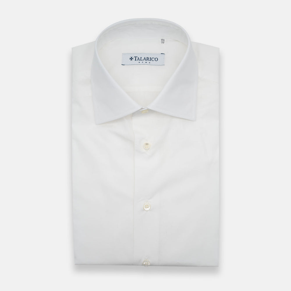 Camicia  Talarico Classica Bianca  in Cotone Luxury - Bianco (TE101010)