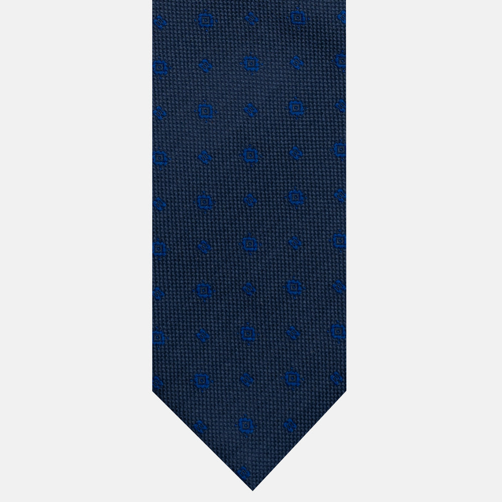 Cravatta 3 pieghe Jacquard, Micro Fantasia, Blu JA24062026-2