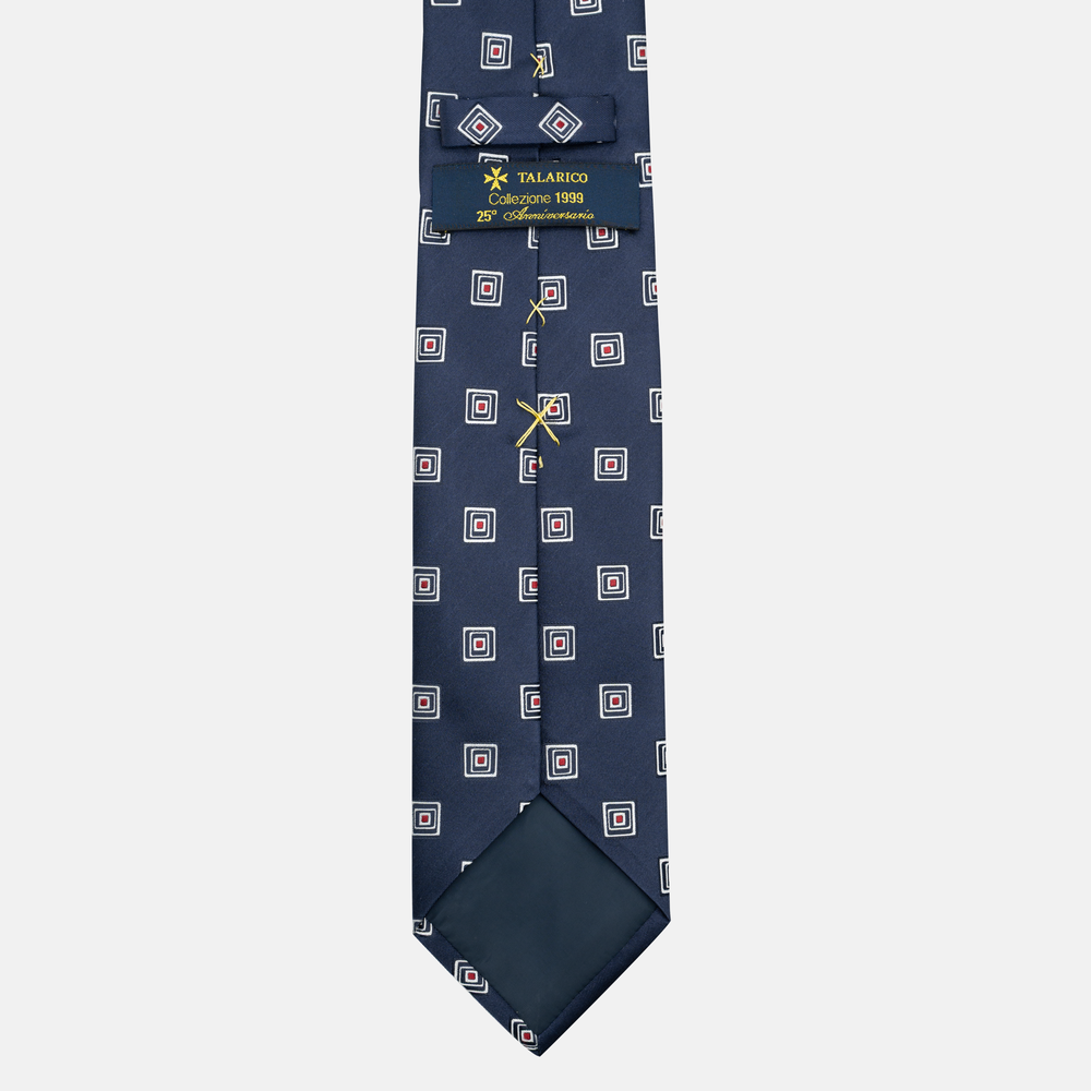 Cravatta Collezione 1999 in Seta Pesante, Blu Rosso JD08