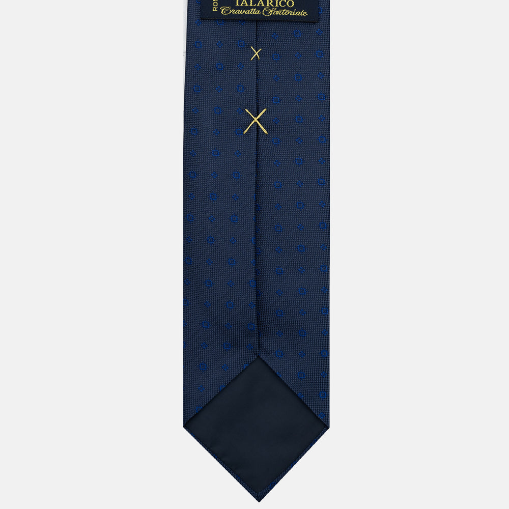 Cravatta 3 pieghe Jacquard, Micro Fantasia, Blu JA24062026-2