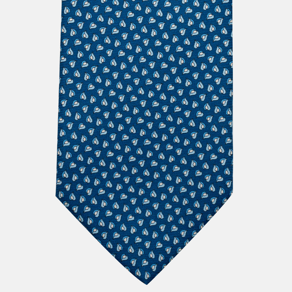 3-fold Silk Tie, Micro Pattern, Teal - JA056125-11