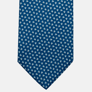 3-fold Silk Tie, Micro Pattern, Teal - JA056125-11