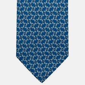 3-fold Silk Tie, Floral Pattern, Teal - JA056337-11