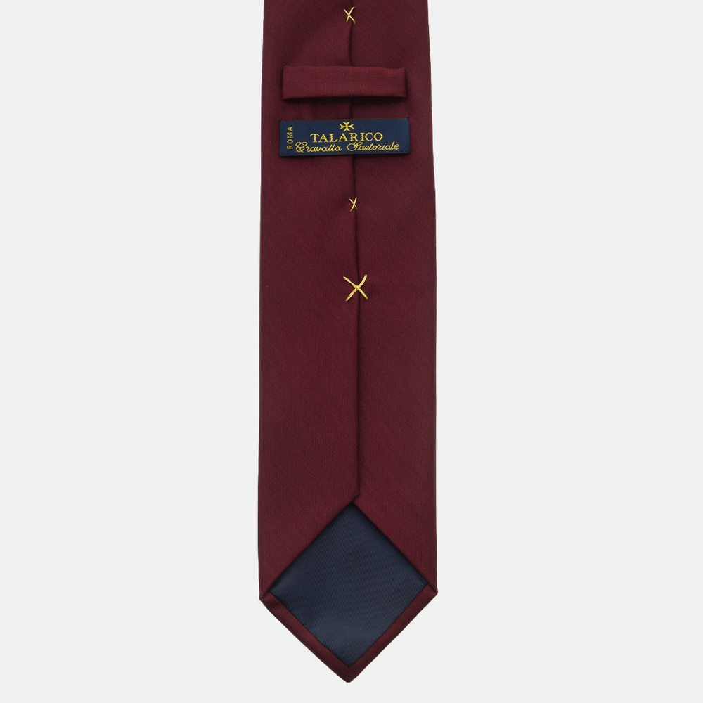 Cravatta in Seta Reps Tinta Unita Bordeaux- TAL285
