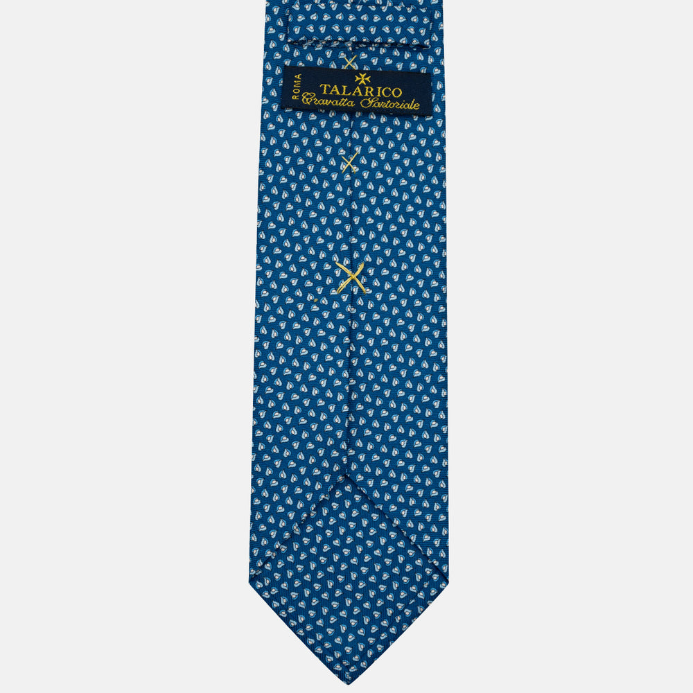3-fold Silk Tie, Micro Pattern, Teal - JA056125-11