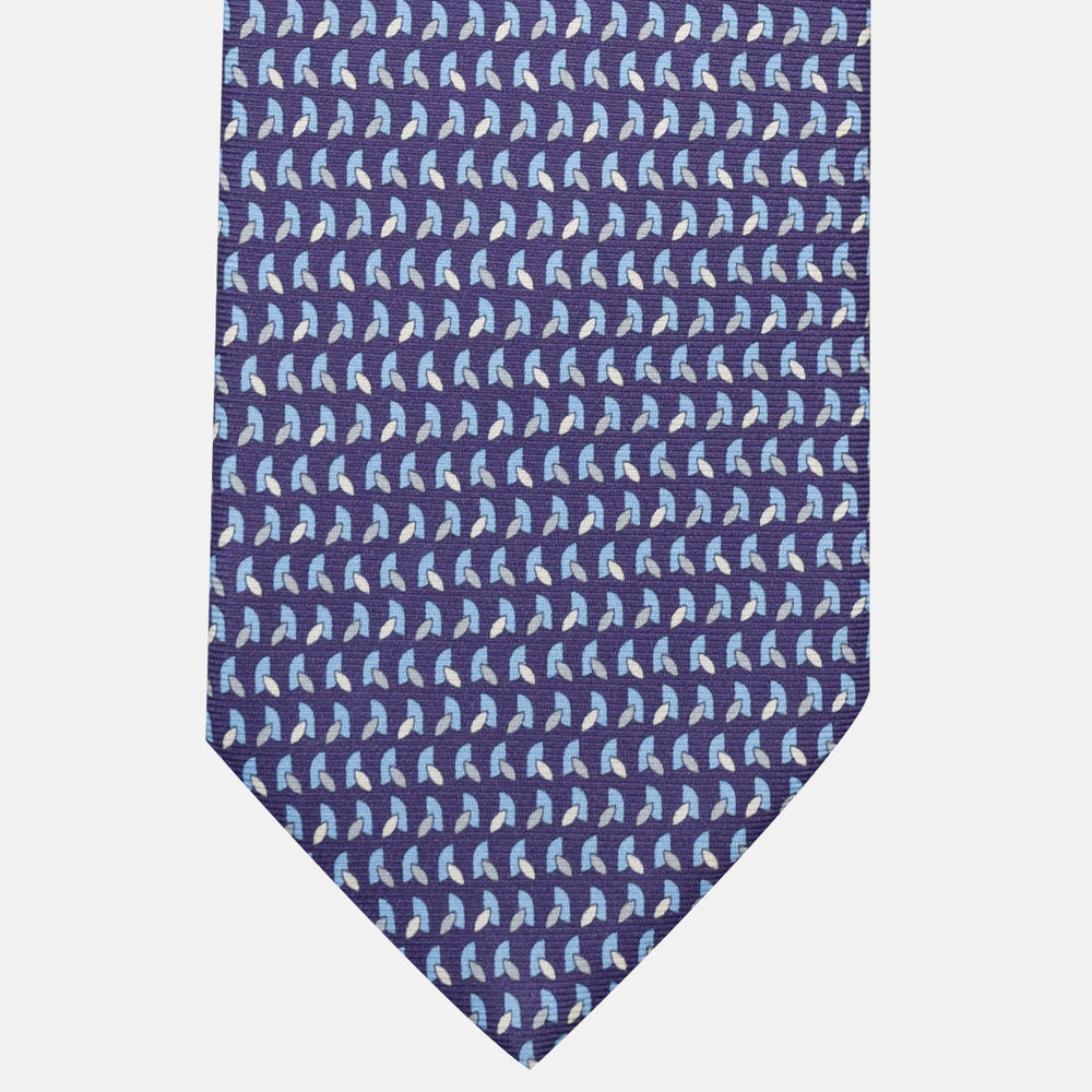 3-Fold Silk Tie, Micro Pattern, Purple - JC057245-12