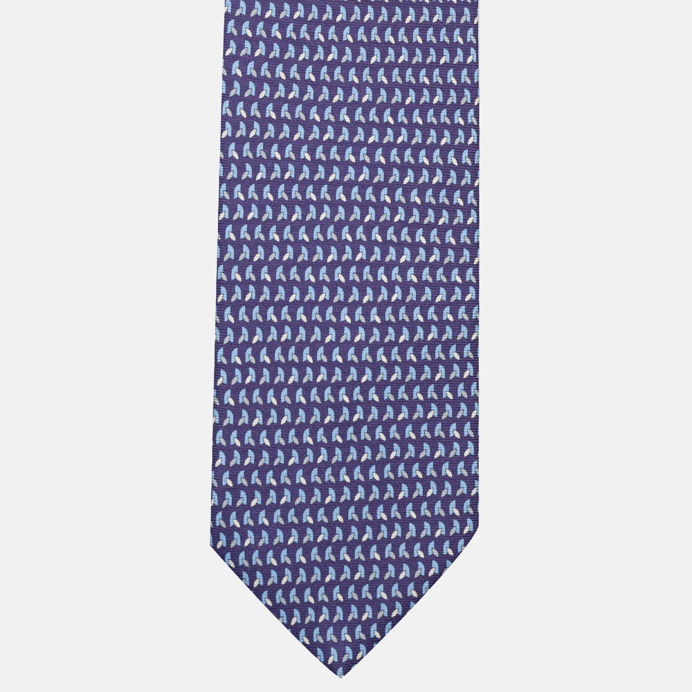 3-Fold Silk Tie, Micro Pattern, Purple - JC057245-12
