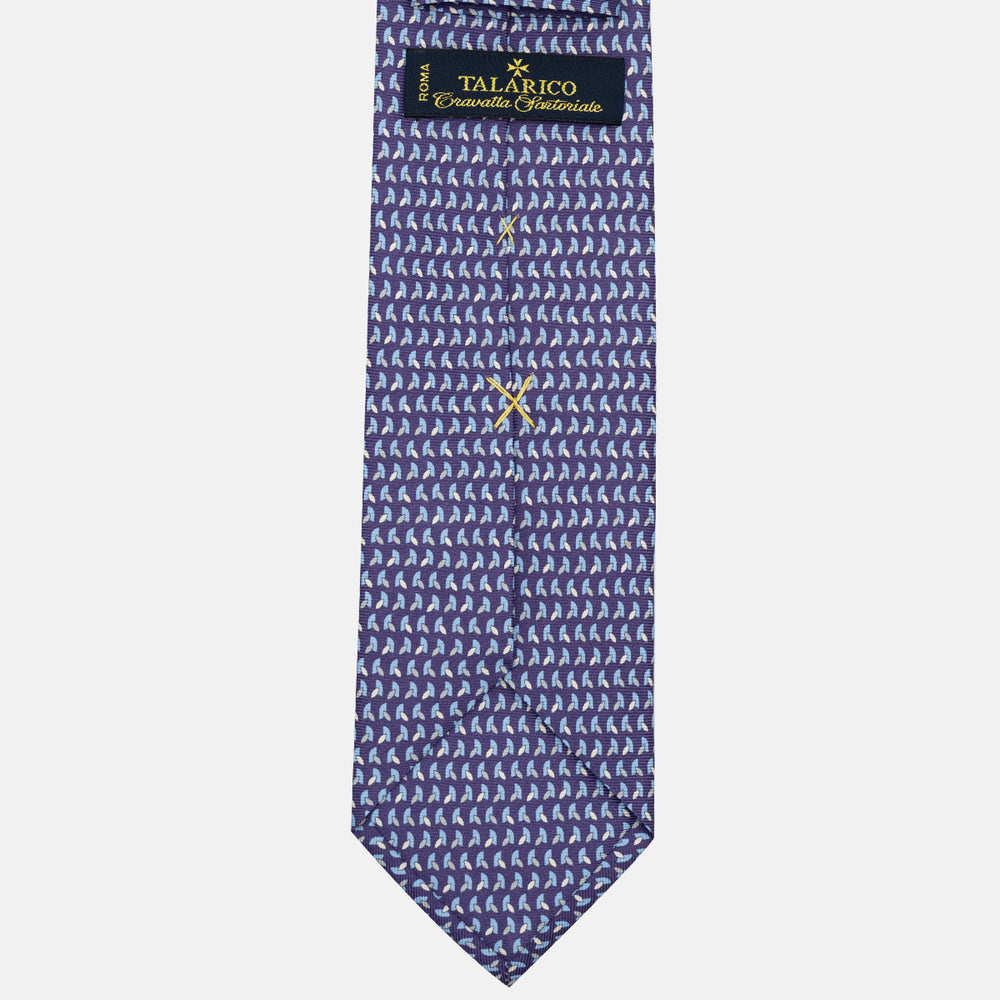 3-Fold Silk Tie, Micro Pattern, Purple - JC057245-12