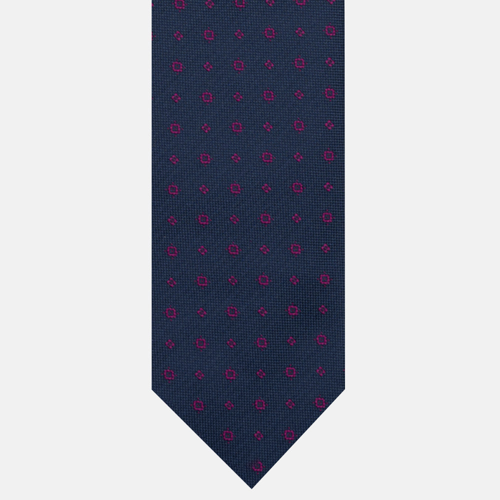 Cravatta 3 pieghe Jacquard, Micro Fantasia, Magenta JA24062026-4