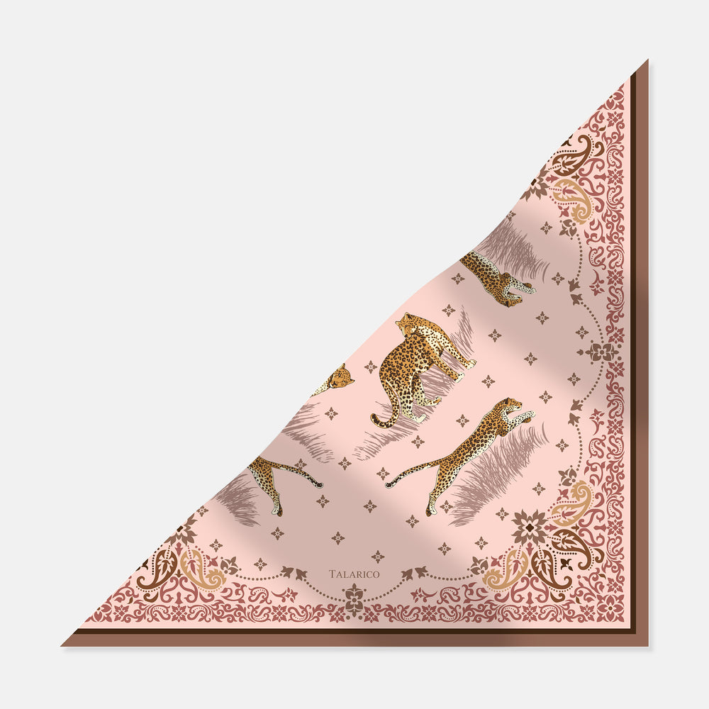 Feline Nest Silk Twill Triangle Scarf