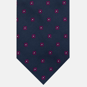 Cravatta 3 pieghe Jacquard, Fantasia Floreale, Magenta JA25062026-1