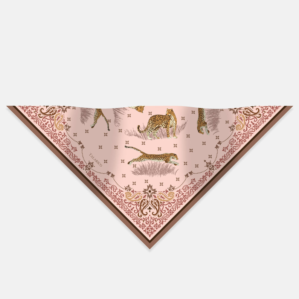 Feline Nest Silk Twill Triangle Scarf