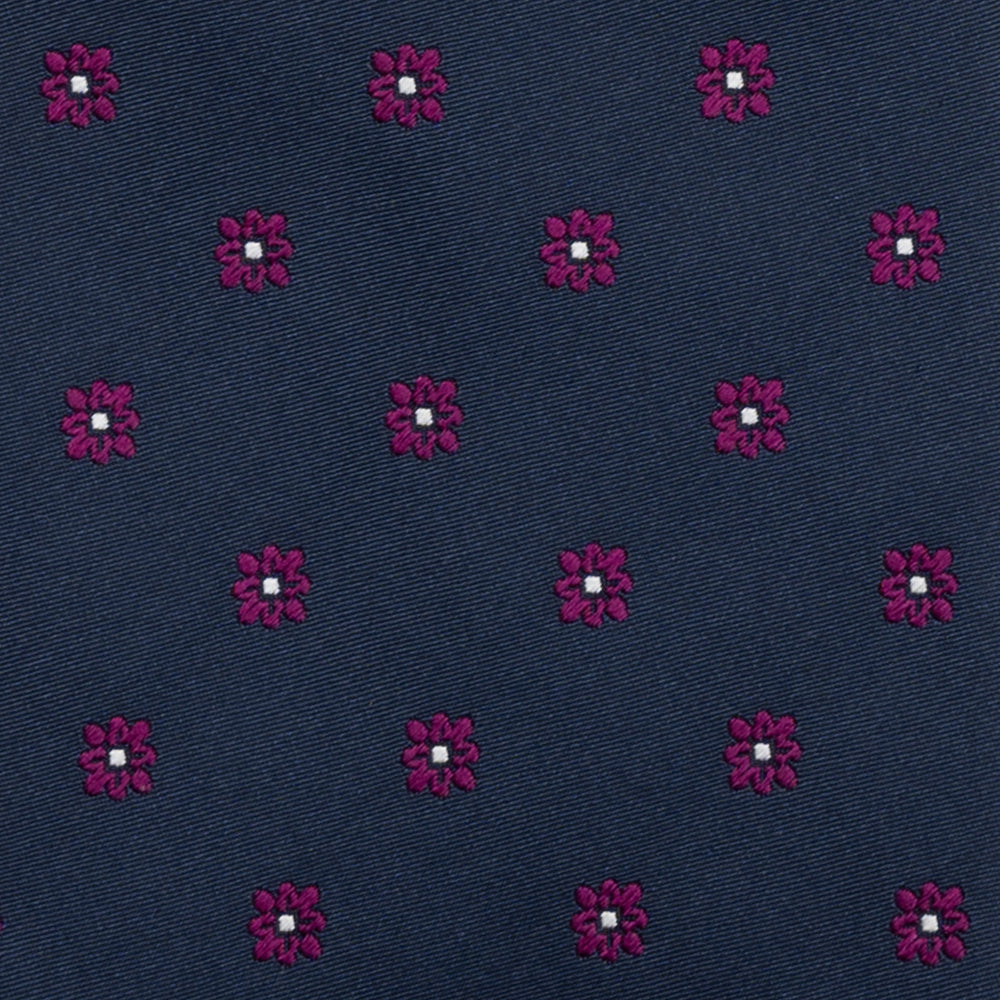 Cravatta 3 pieghe Jacquard, Fantasia Floreale, Magenta JA25062026-1