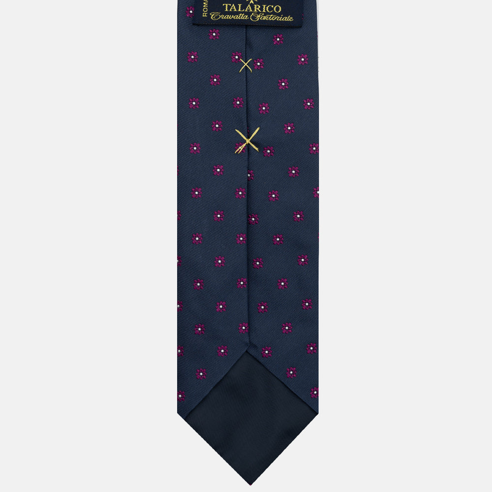 Cravatta 3 pieghe Jacquard, Fantasia Floreale, Magenta JA25062026-1