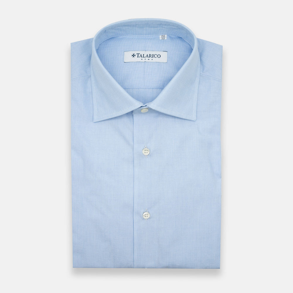 Camicia  Talarico in Cotone Popeline Celeste (TE1019014)