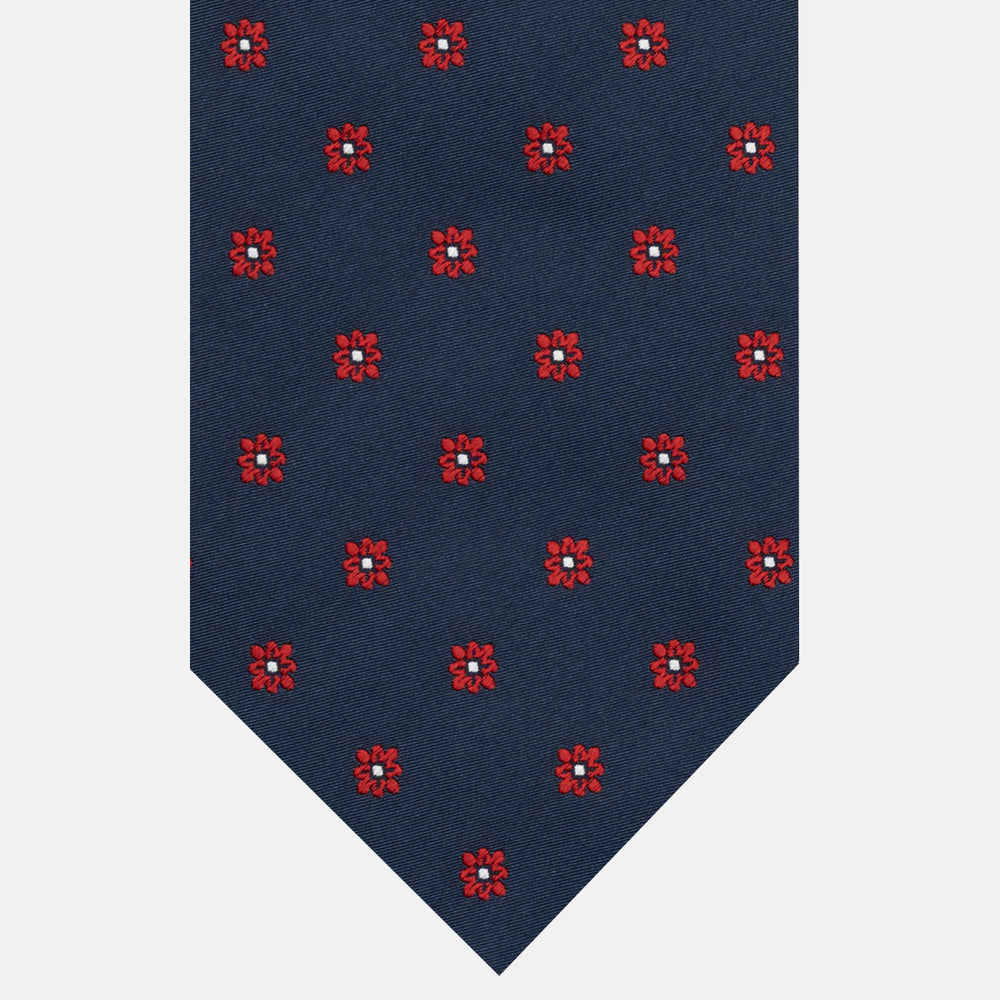 Cravatta 3 pieghe Jacquard, Fantasia Floreale, Rosso JA25062026-2