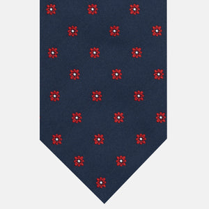 Cravatta 3 pieghe Jacquard, Fantasia Floreale, Rosso JA25062026-2