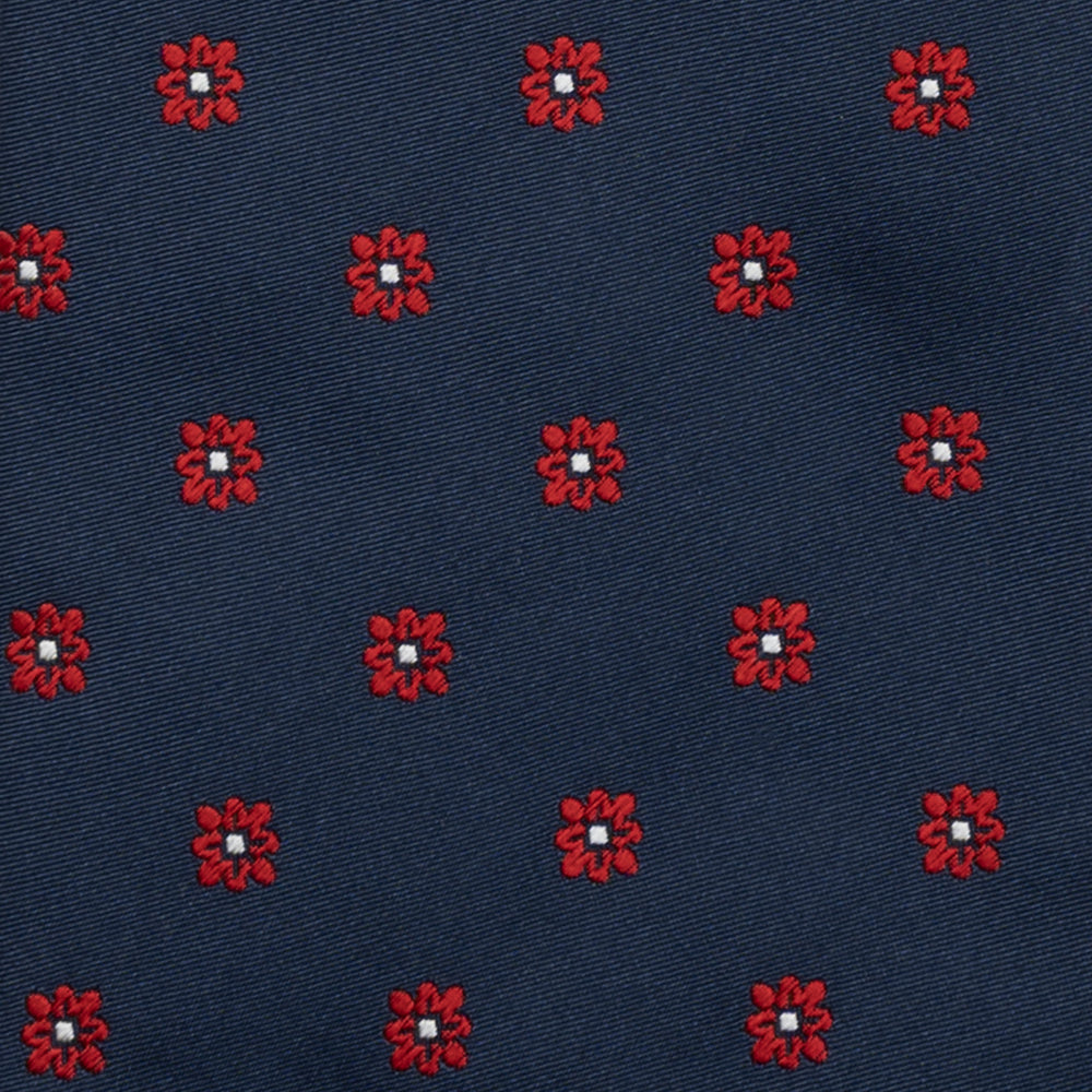 Cravatta 3 pieghe Jacquard, Fantasia Floreale, Rosso JA25062026-2