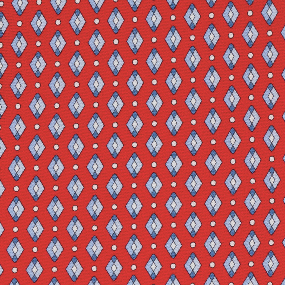 Cravatta Collezione 1999 in Seta Twill Fantasia, Rosso Celeste JD020