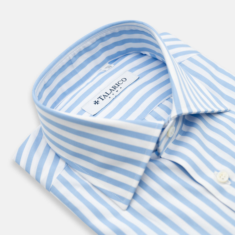 Camicia  Talarico in Cotone Celeste a Righe (TE1019015)