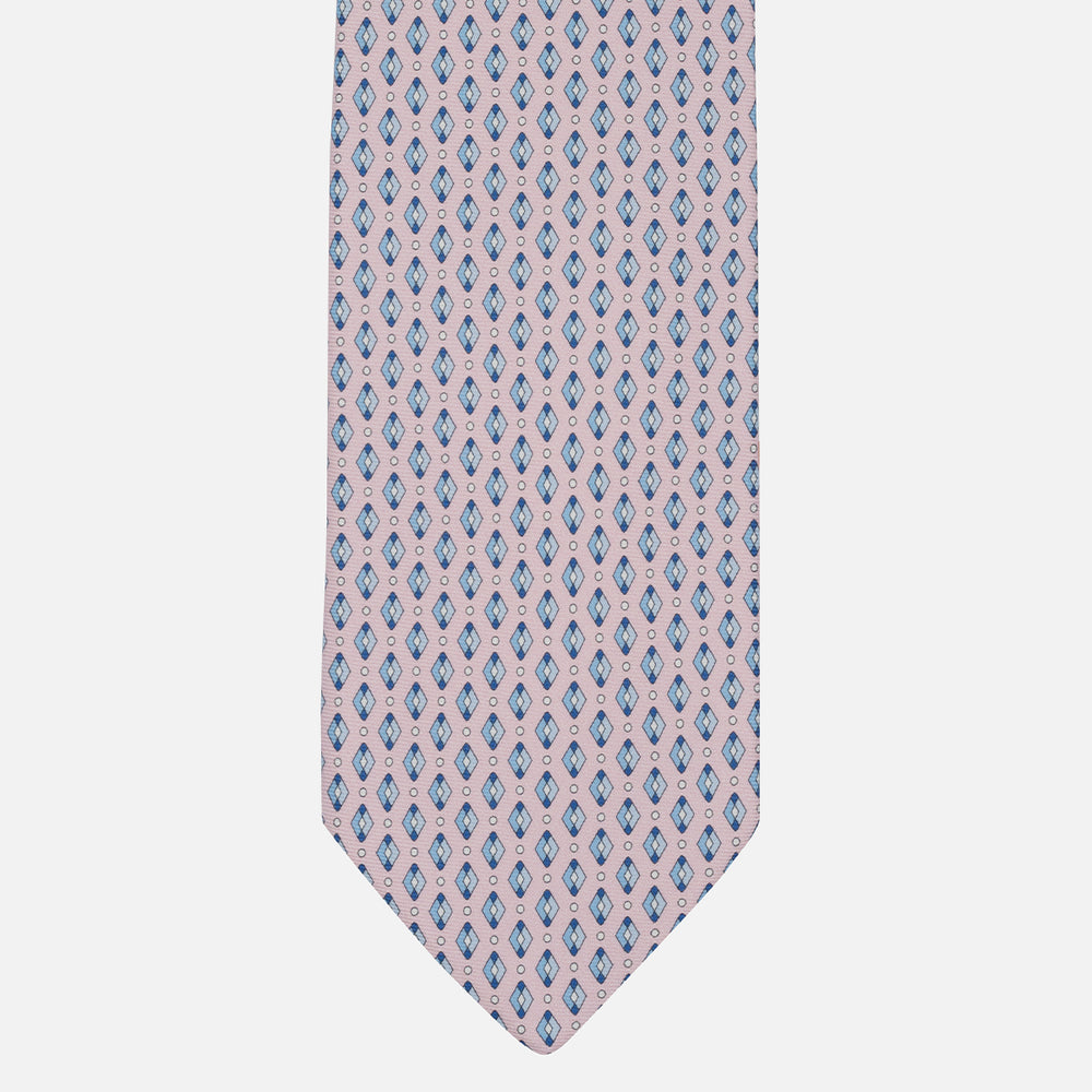 Cravatta Collezione 1999 in Seta Twill Fantasia, Rosa Celeste JD020