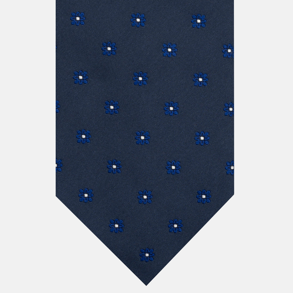Cravatta 3 pieghe Jacquard, Fantasia Floreale, Blu JA25062026-4
