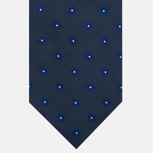 Cravatta 3 pieghe Jacquard, Fantasia Floreale, Blu JA25062026-4