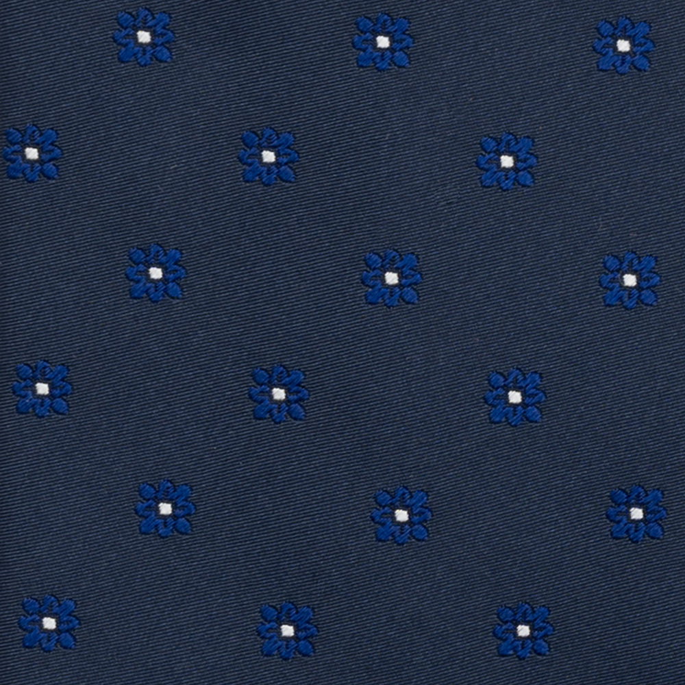 Cravatta 3 pieghe Jacquard, Fantasia Floreale, Blu JA25062026-4