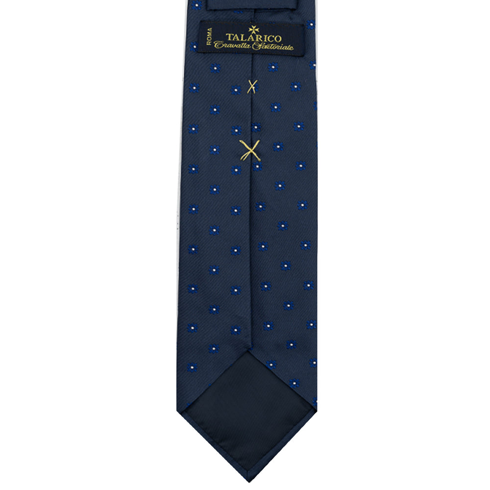Cravatta 3 pieghe Jacquard, Fantasia Floreale, Blu JA25062026-4