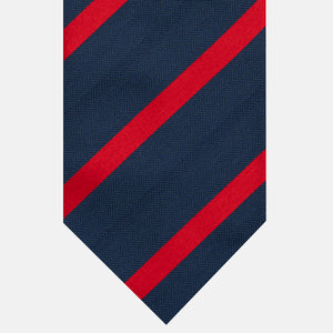 Cravatta in Seta Pesante Regimental, Blu Rosso - JA26062026-2