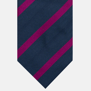 Cravatta in Seta Pesante Regimental, Blu Magenta - JA26062026-3