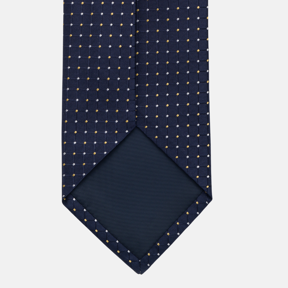 Cravatta Collezione 1999 in Seta Pesante Blu Giallo