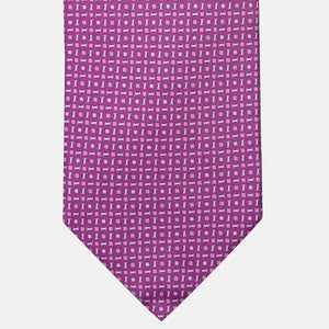 Cravatta 3 Pieghe in Raso Satin Micro Fantasia, Magenta - JA241003-1