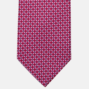 Cravatta 3 Pieghe in Raso Satin Fantasia Floreale, Magenta - JA241001-1