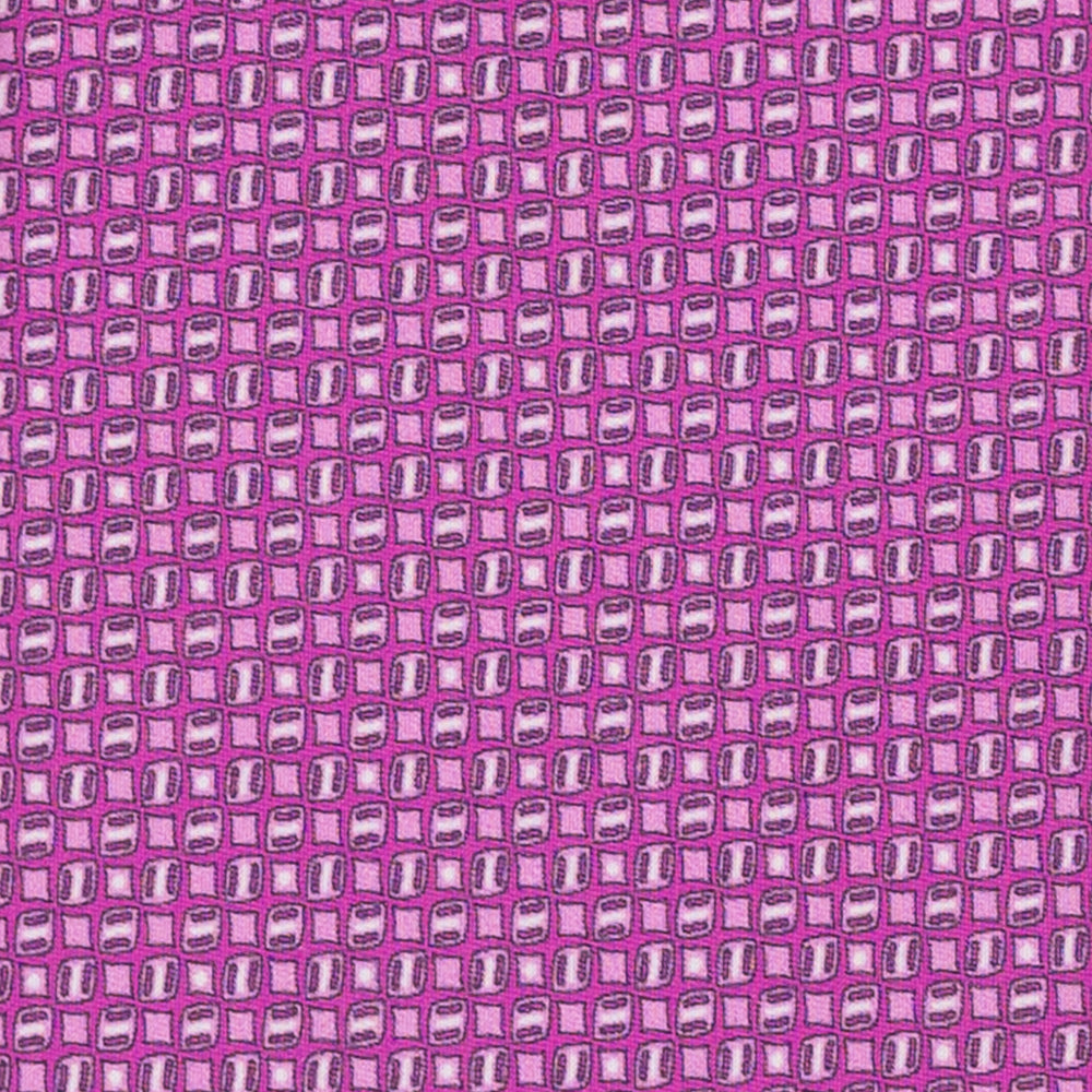 Cravatta 3 Pieghe in Raso Satin Micro Fantasia, Magenta - JA241003-1