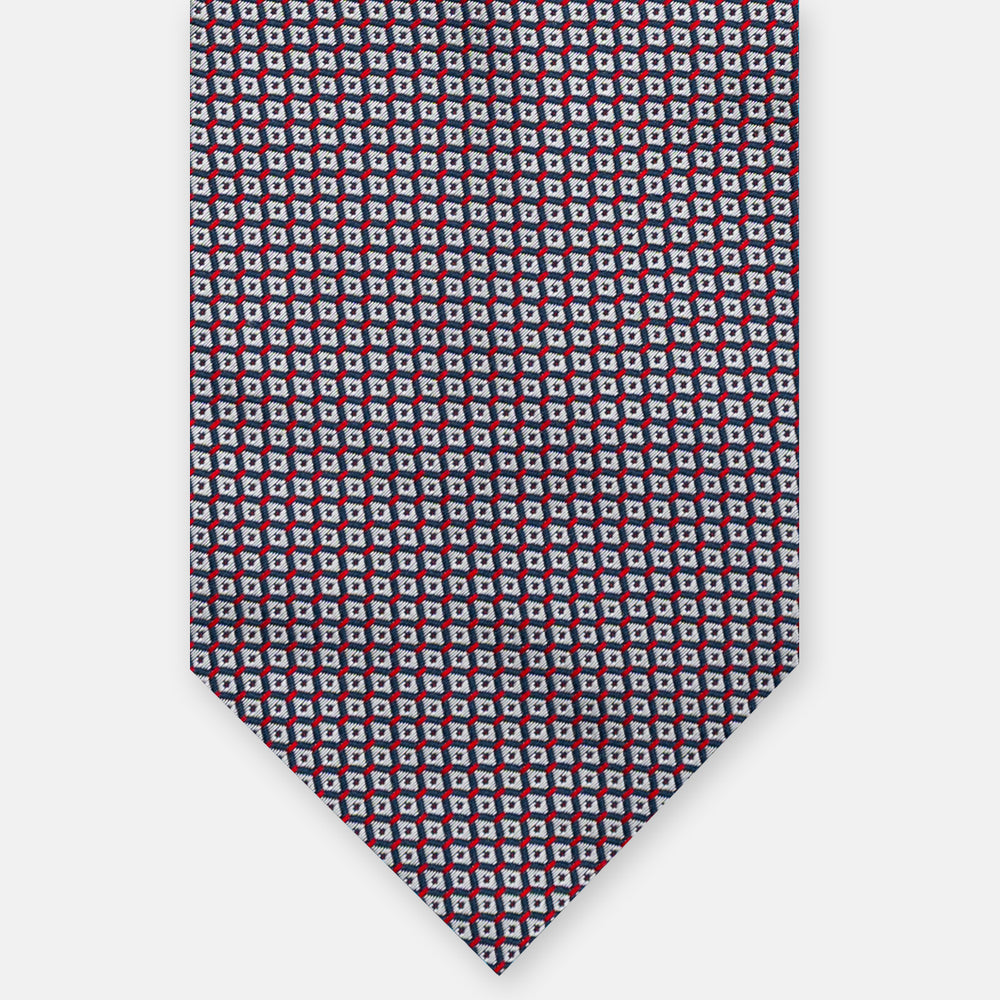 Cravatta 3 pieghe Jacquard, Micro Fantasia, Rosso JA22062026-1