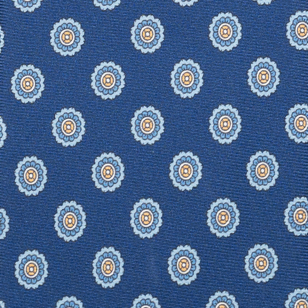 Cravatta Collezione 1999 in Seta Twill Fantasia Floreale, Blu Celeste JD024
