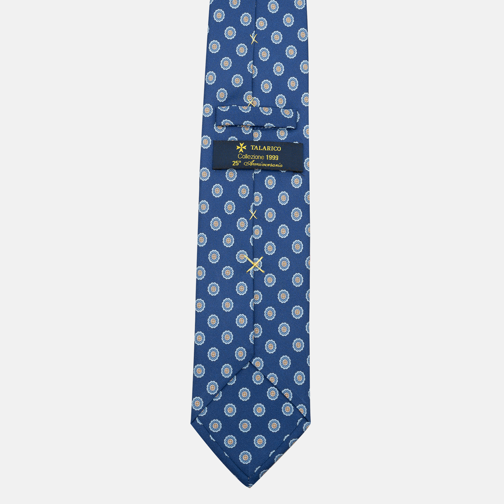 Cravatta Collezione 1999 in Seta Twill Fantasia Floreale, Blu Celeste JD024