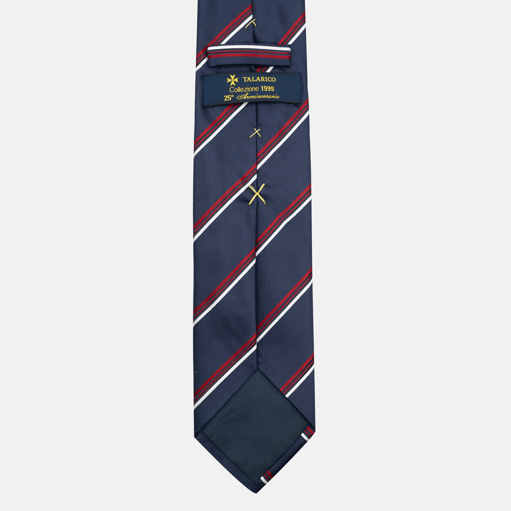 Cravatta Collezione 1999 in Seta Pesante, Blu Rosso JD01