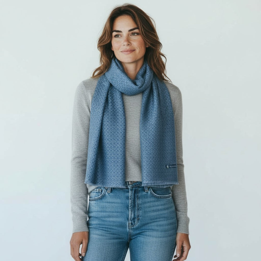 Sciarpa Unisex in 100% Lana | Modello Cervinia Blu - 2021664