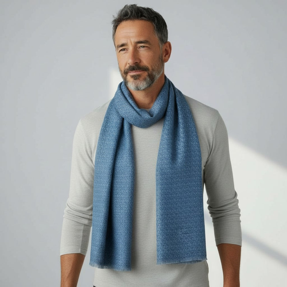 Sciarpa Unisex in 100% Lana | Modello Cervinia Blu - 2021664