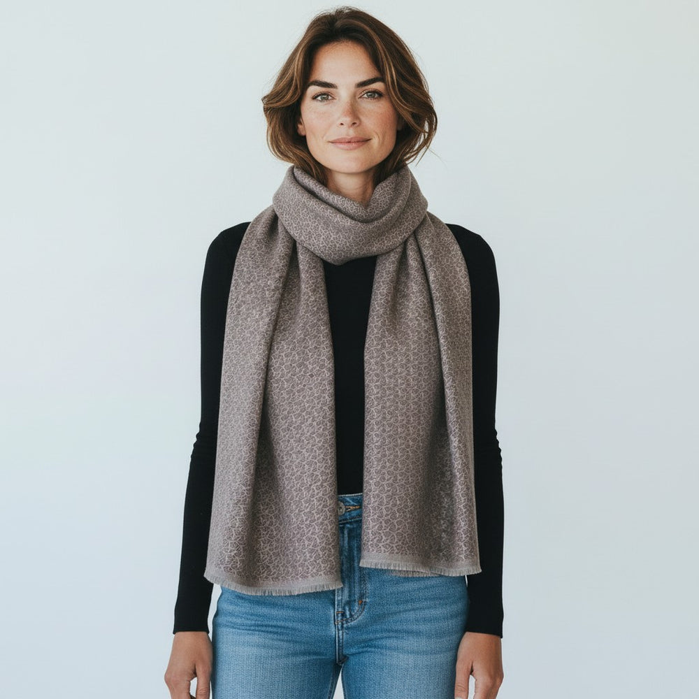 Sciarpa Unisex in 100% Lana | Modello Cervinia Marrone - 2021664
