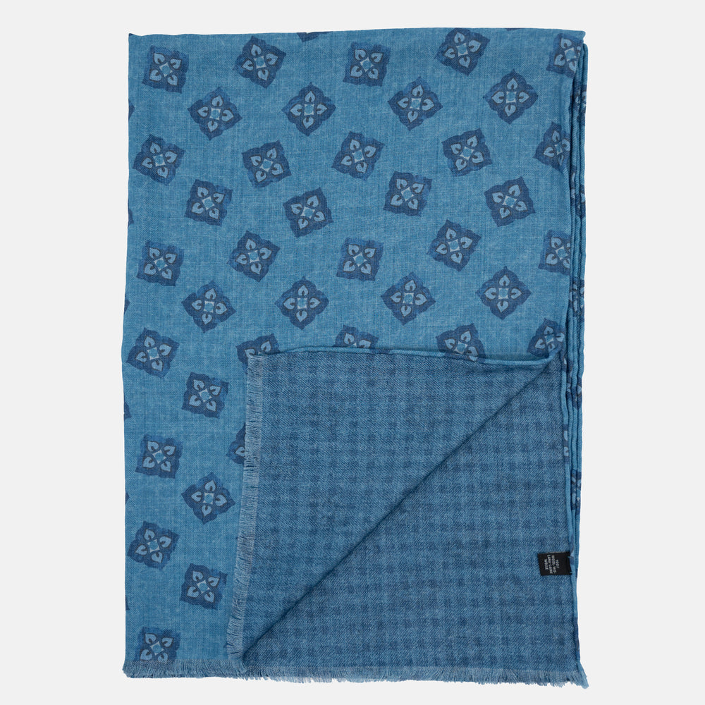 Sciarpa Unisex in 100% Lana | Modello Cortina Azzurro - 2025361