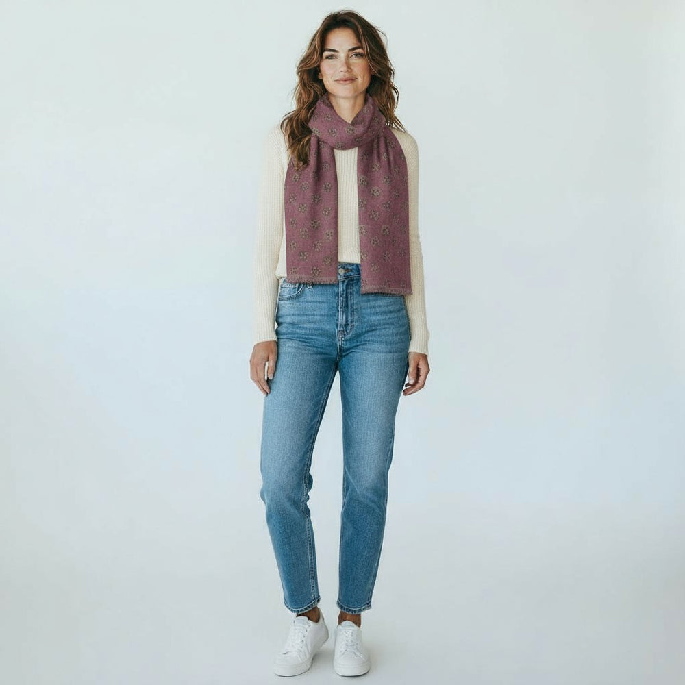 Sciarpa Unisex in 100% Lana | Modello Cortina Bordeaux - 2025361