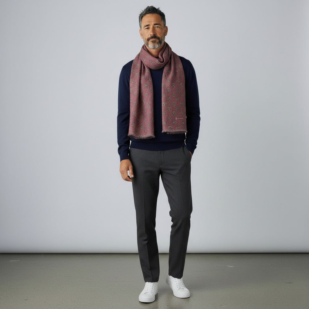 Sciarpa Unisex in 100% Lana | Modello Cortina Bordeaux - 2025361