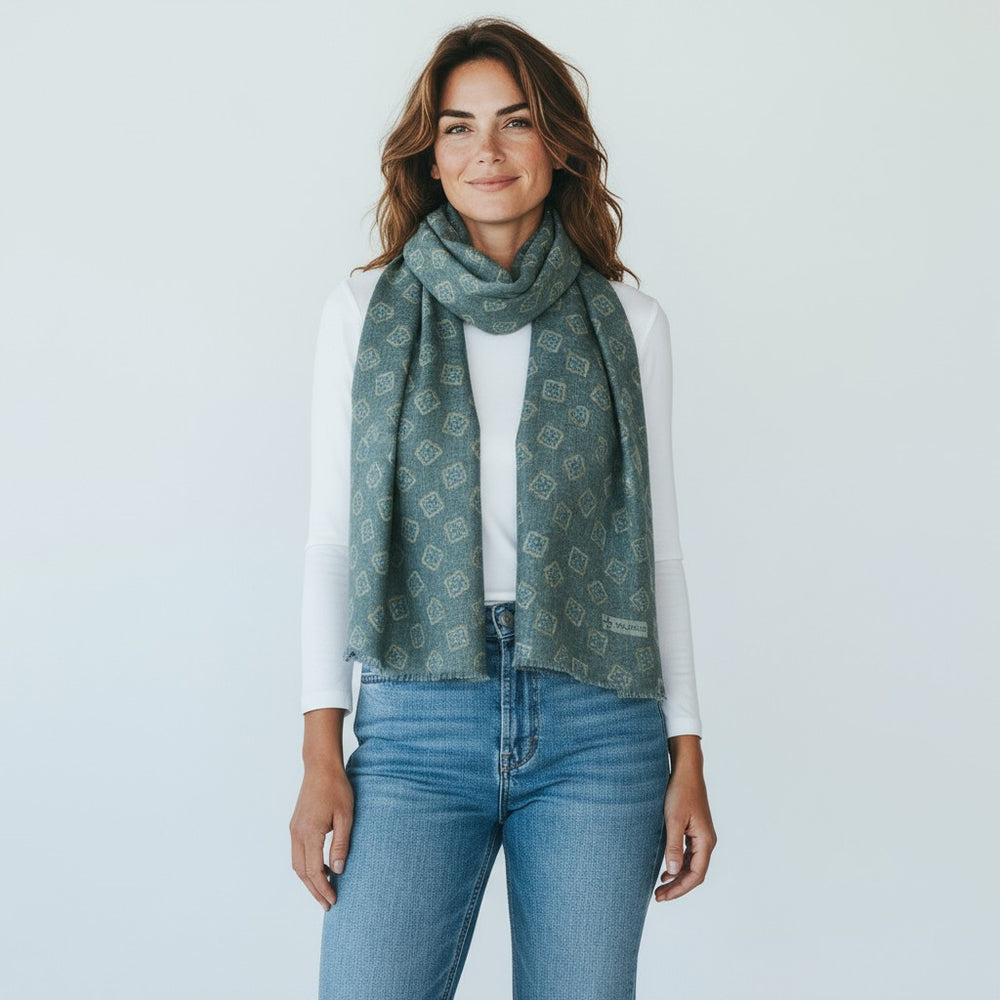 Sciarpa Unisex in 100% Lana | Modello Cortina Verde - 2025361