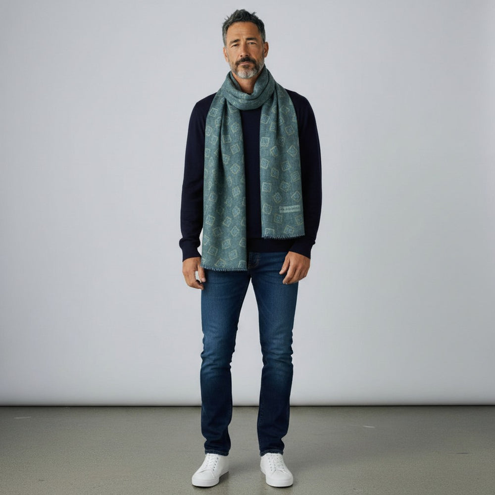 Sciarpa Unisex in 100% Lana | Modello Cortina Verde - 2025361
