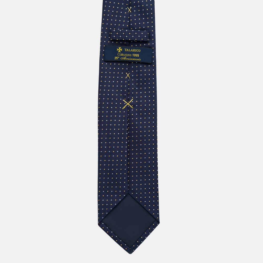 Cravatta Collezione 1999 in Seta Pesante Blu Giallo