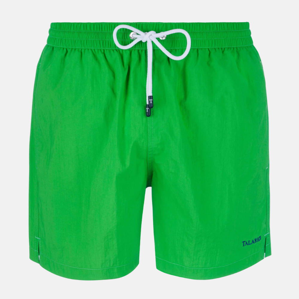 Costume Mare Talarico Tinta Unita Con Tasca Bicolore Verde / Blu