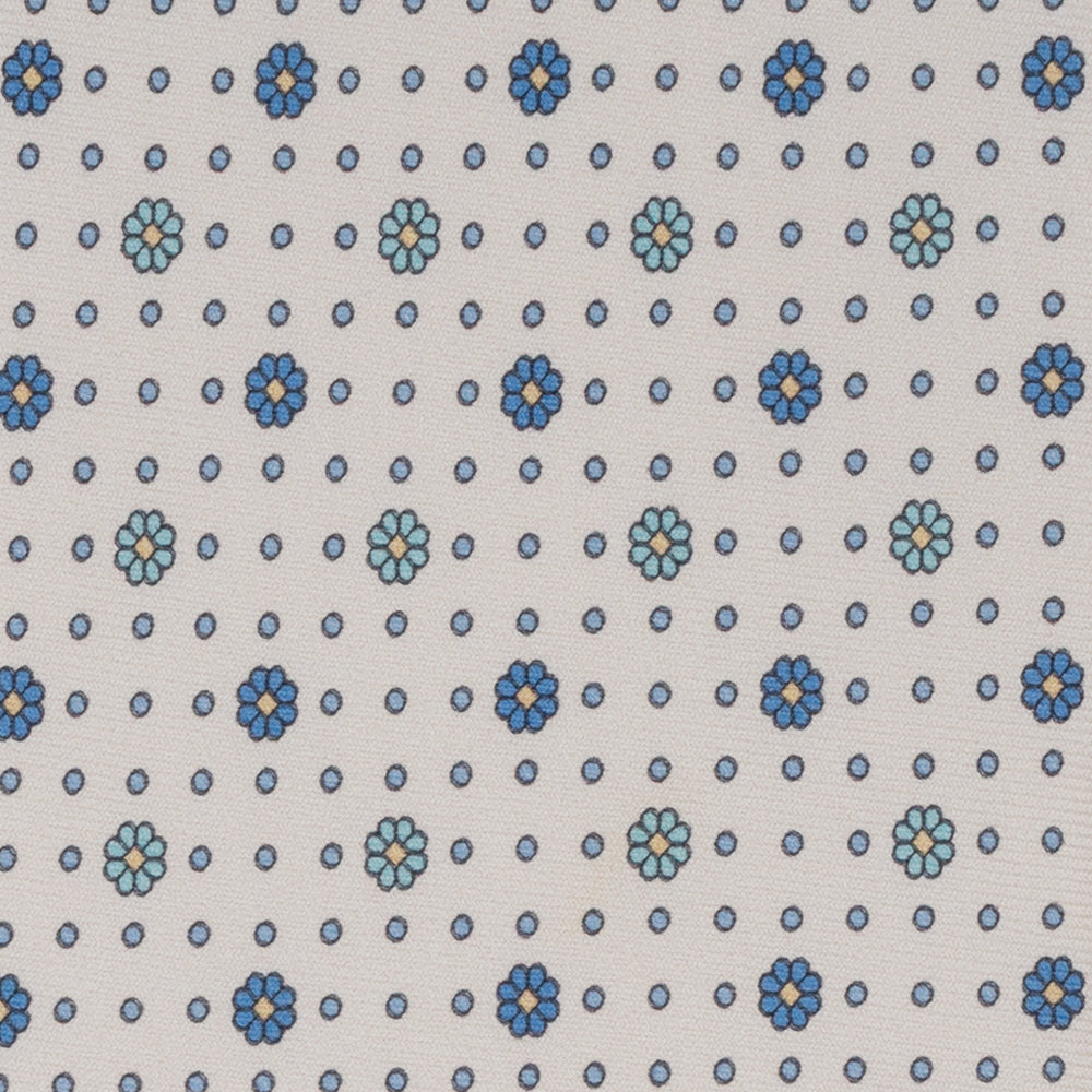Cravatta Collezione 1999 in Seta Twill Fantasia Floreale, Bianco Piscina JD022
